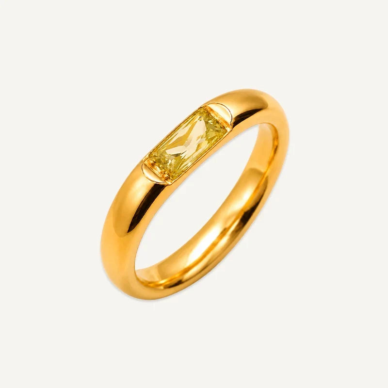 Geburtsstein Ring eckig