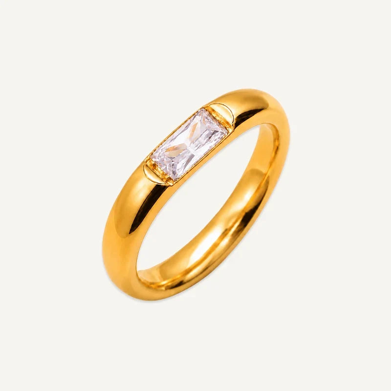 Geburtsstein Ring eckig