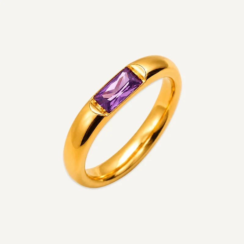 Geburtsstein Ring eckig