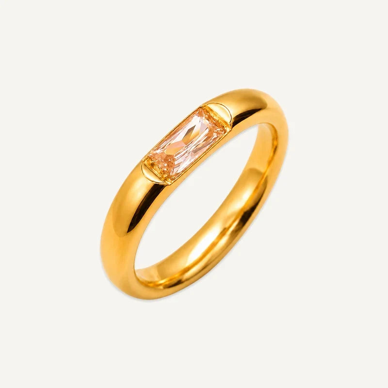 Geburtsstein Ring eckig