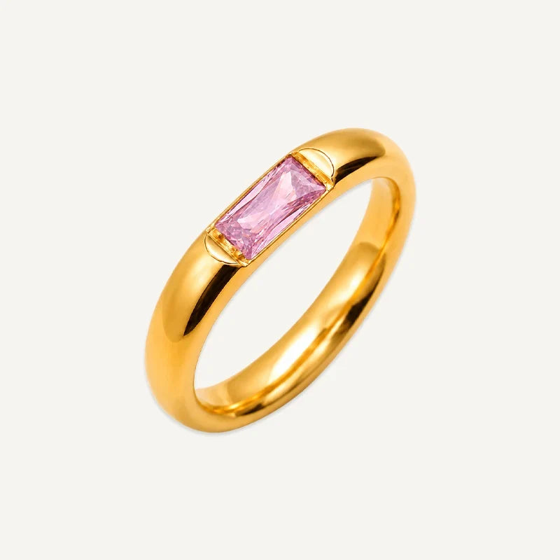 Geburtsstein Ring eckig