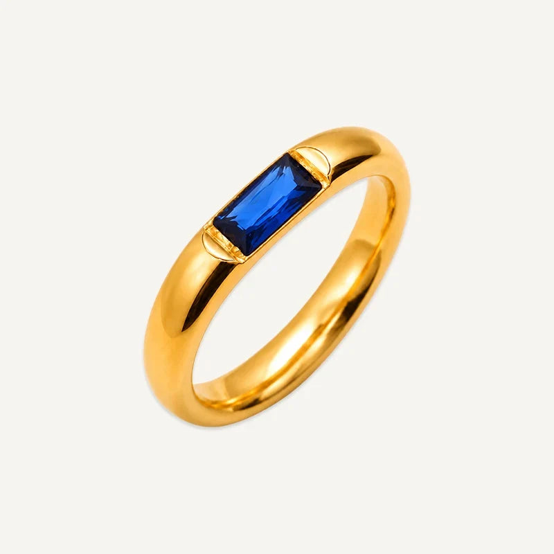 Geburtsstein Ring eckig