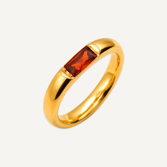 Geburtsstein Ring eckig
