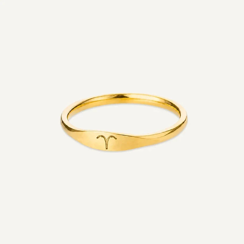 Sternzeichen Ring mit graviertem Symbol