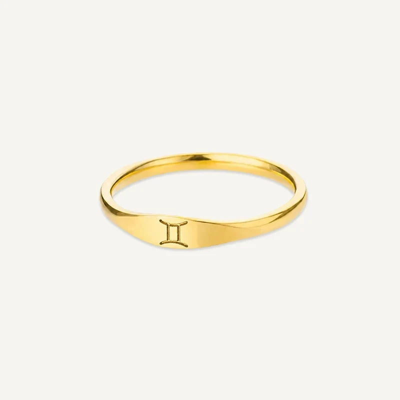 Sternzeichen Ring mit graviertem Symbol