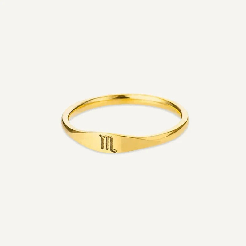 Sternzeichen Ring mit graviertem Symbol