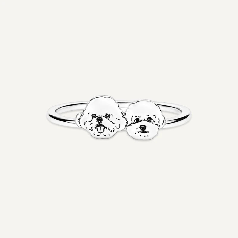 Ring mit Tiergesicht graviert