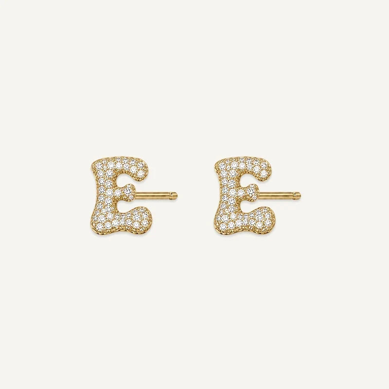 Buchstaben Ohrringe mit Zirkonia