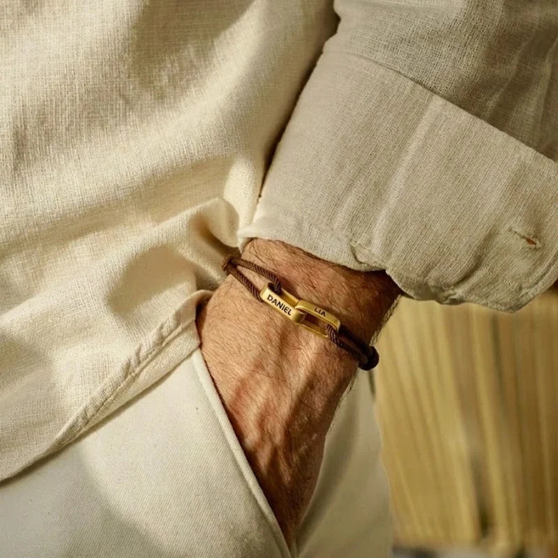 Herrenarmband mit 2 gravierten Namen