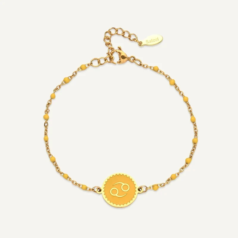 Sternzeichen Armband mit farbigem Medaillon