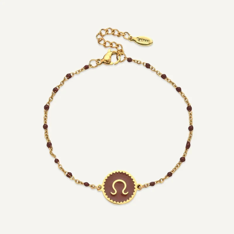 Sternzeichen Armband mit farbigem Medaillon