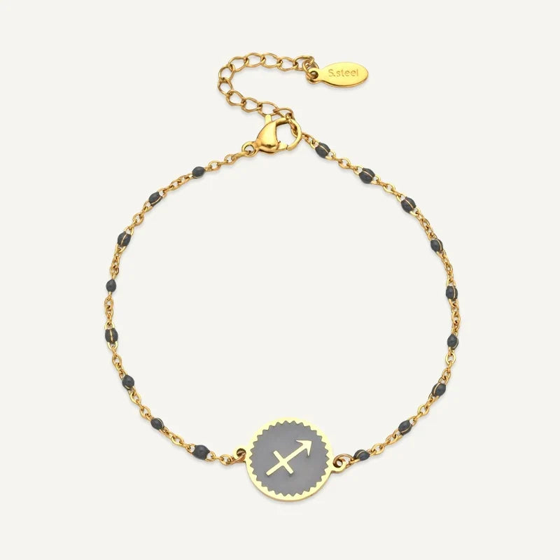 Sternzeichen Armband mit farbigem Medaillon