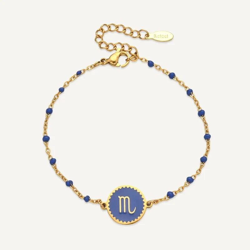 Sternzeichen Armband mit farbigem Medaillon