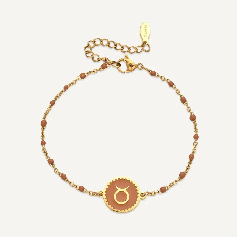 Sternzeichen Armband mit farbigem Medaillon