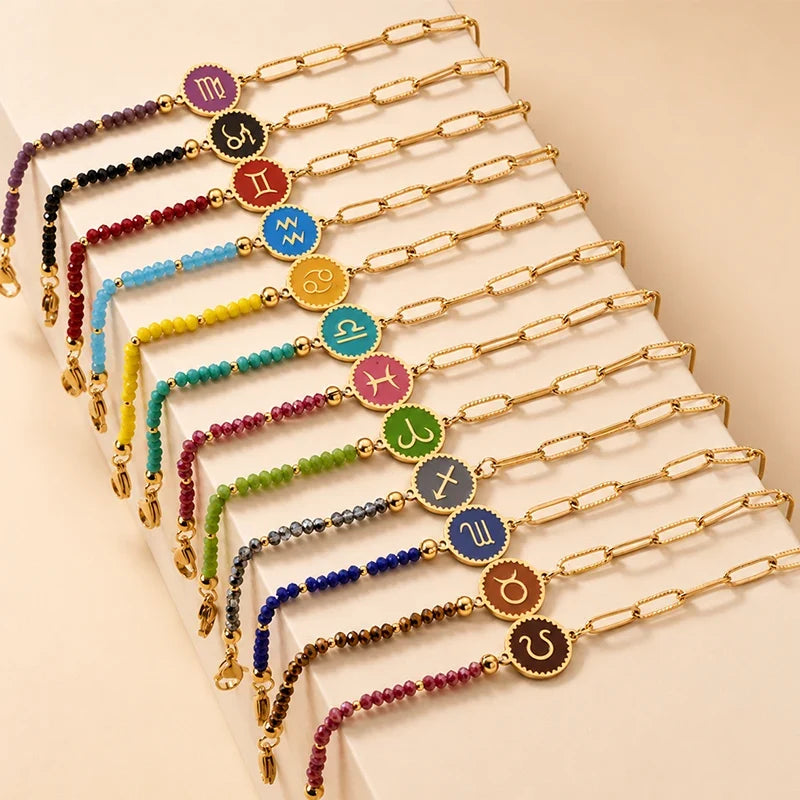 Sternzeichen Armband mit bunten Perlen