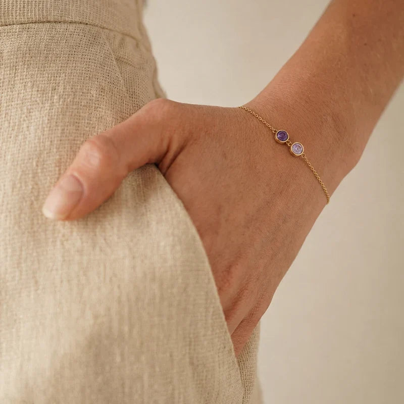 Geburtsstein Armband personalisiert