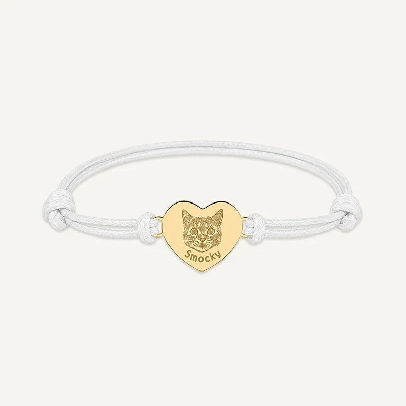 Armband mit Tierporträt graviert und Name