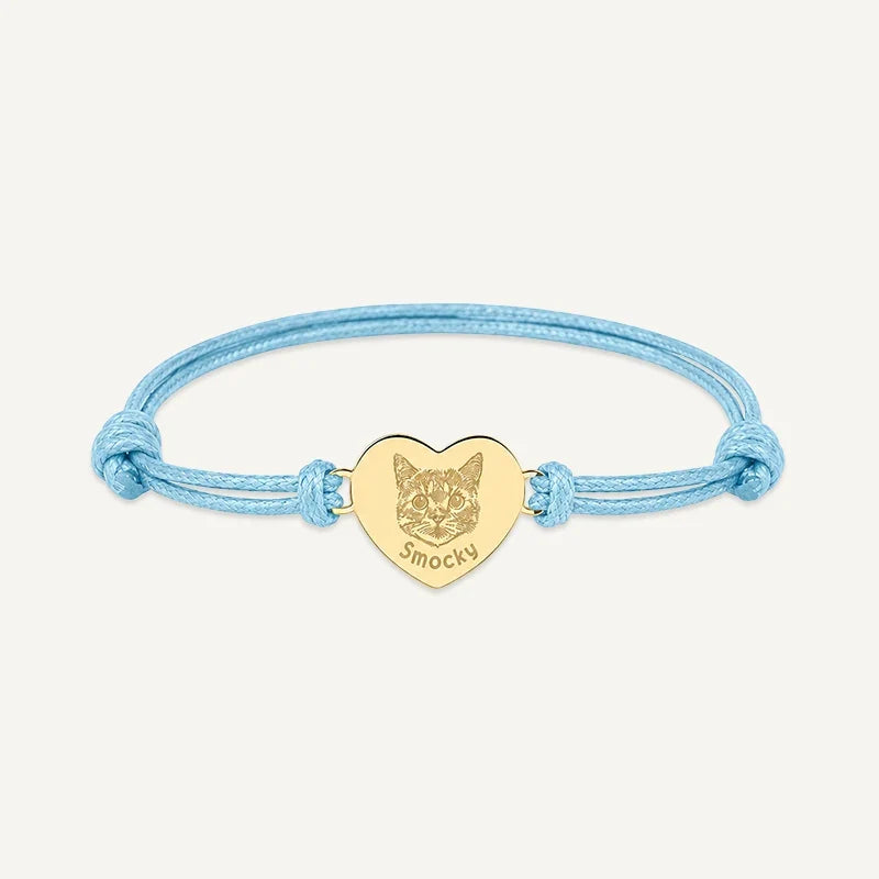 Armband mit Tierporträt graviert und Name