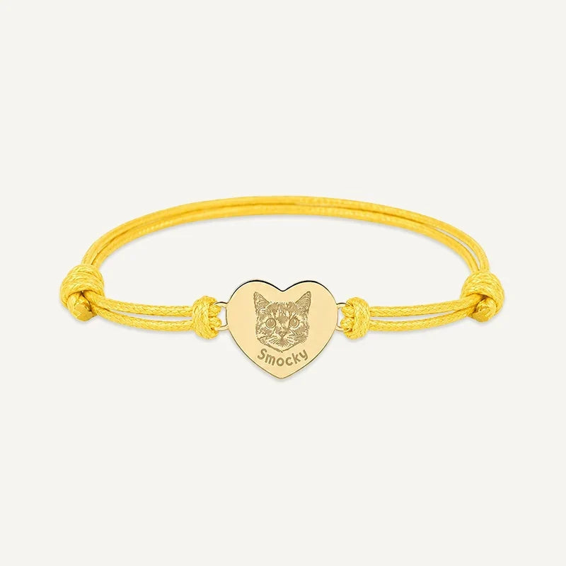 Armband mit Tierporträt graviert und Name