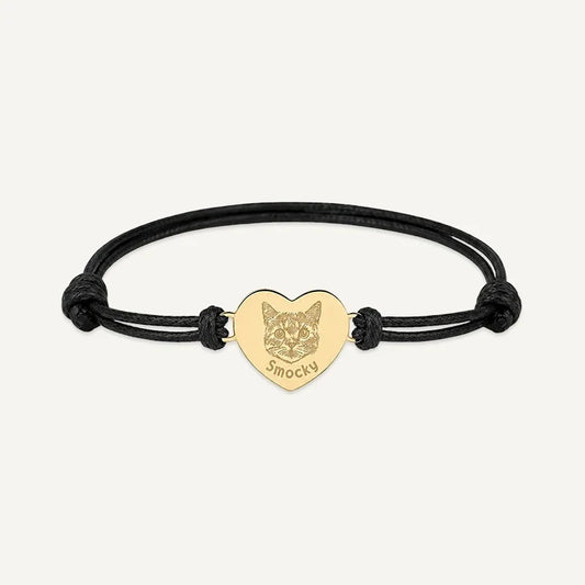 Armband mit Tierporträt graviert und Name