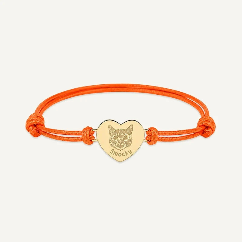 Armband mit Tierporträt graviert und Name