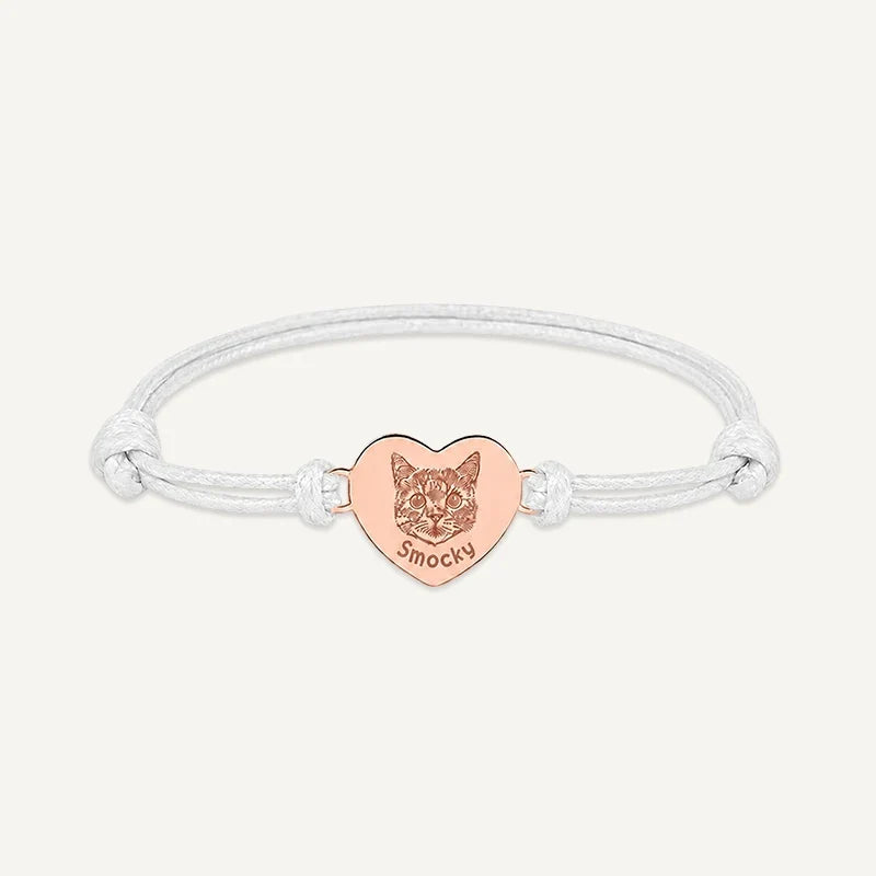 Armband mit Tierporträt graviert und Name