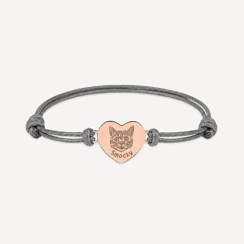 Armband mit Tierporträt graviert und Name