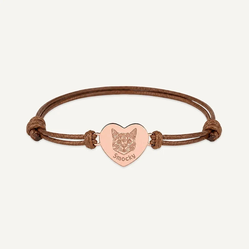 Armband mit Tierporträt graviert und Name