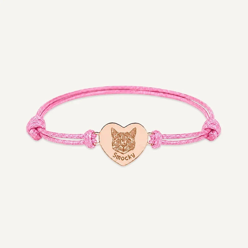 Armband mit Tierporträt graviert und Name