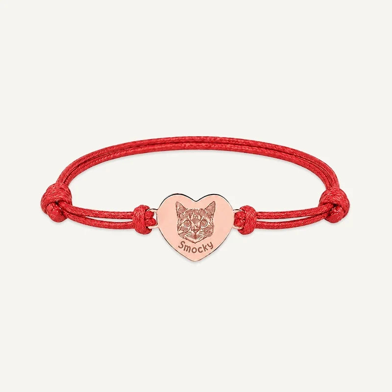 Armband mit Tierporträt graviert und Name