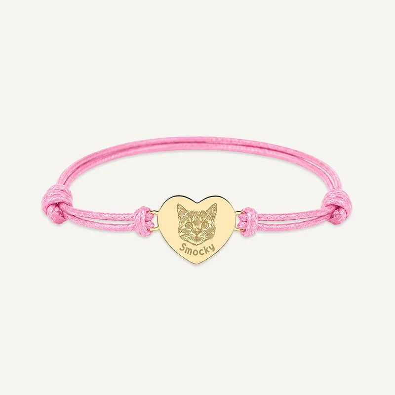 Armband mit Tierporträt graviert und Name