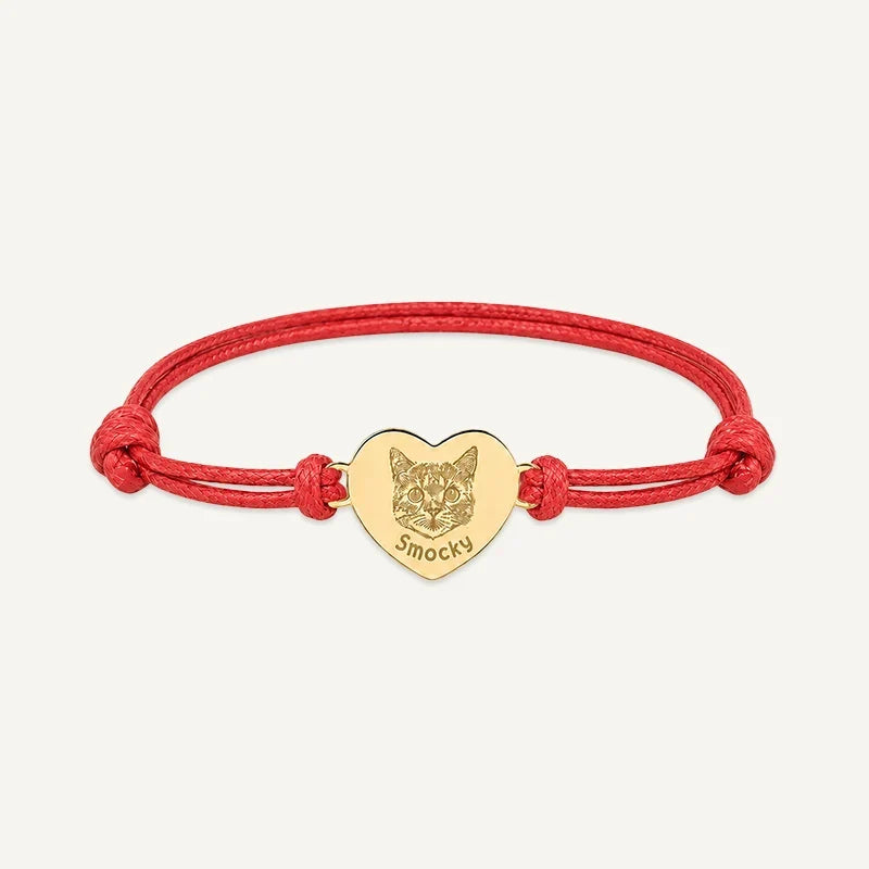 Armband mit Tierporträt graviert und Name