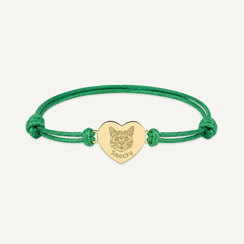 Armband mit Tierporträt graviert und Name