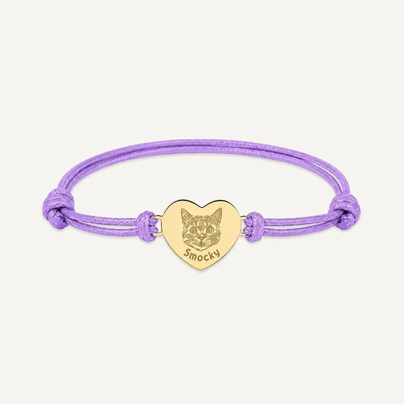 Armband mit Tierporträt graviert und Name