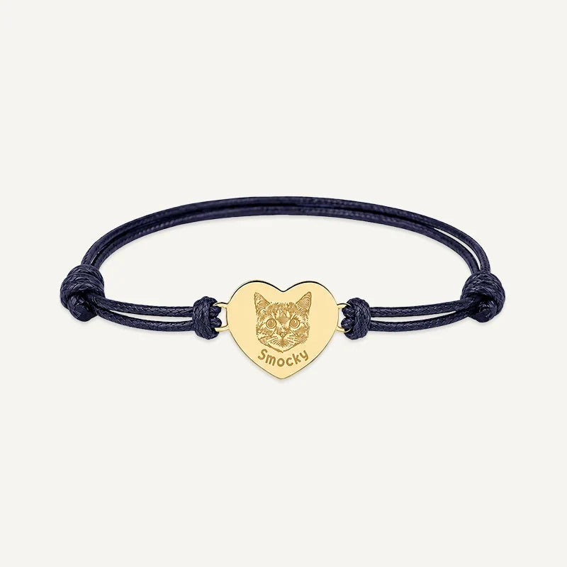 Armband mit Tierporträt graviert und Name