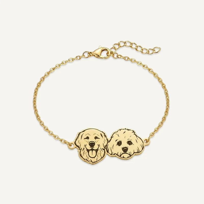 Armband mit Tiergesicht graviert