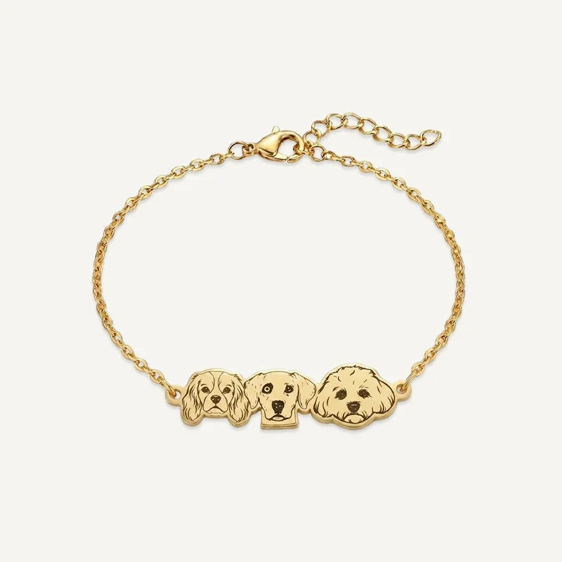 Armband mit Tiergesicht graviert