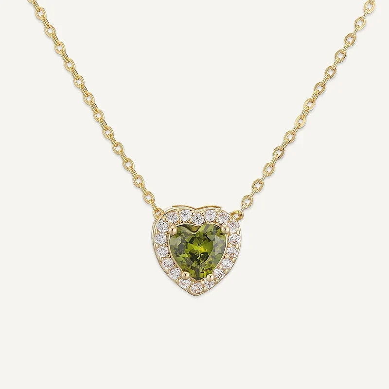 Geburtsstein Kette Herz mit Zirkonia
