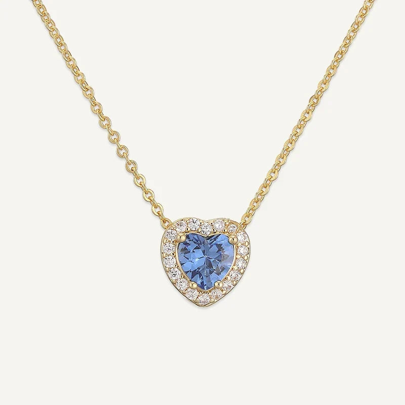 Geburtsstein Kette Herz mit Zirkonia
