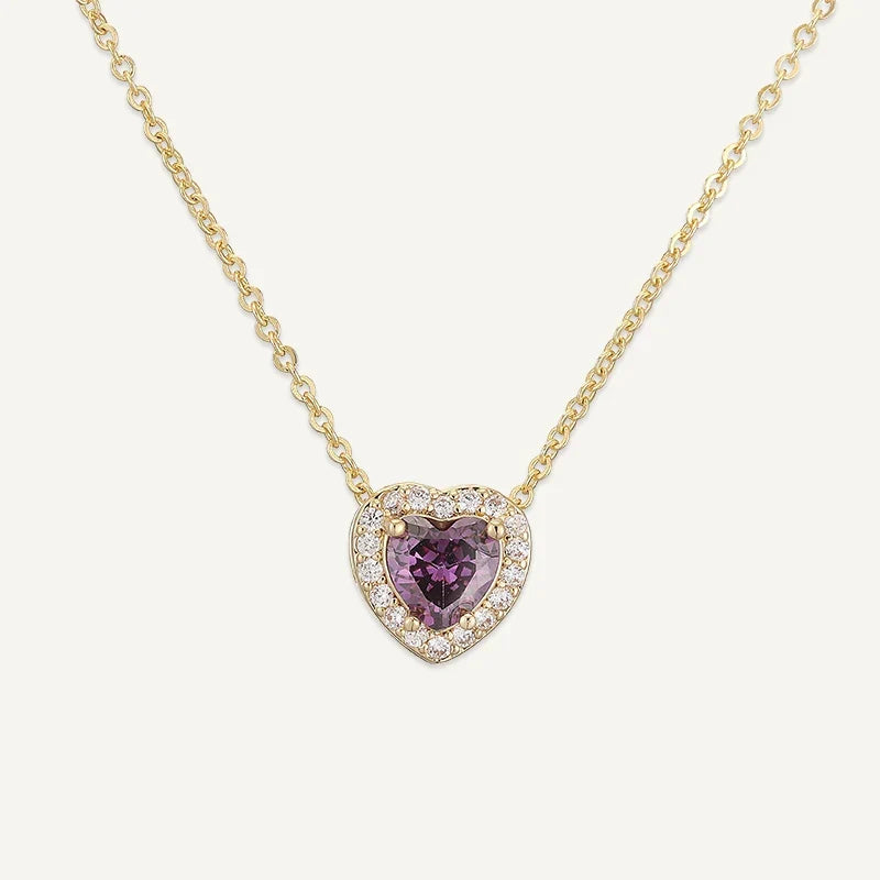Geburtsstein Kette Herz mit Zirkonia