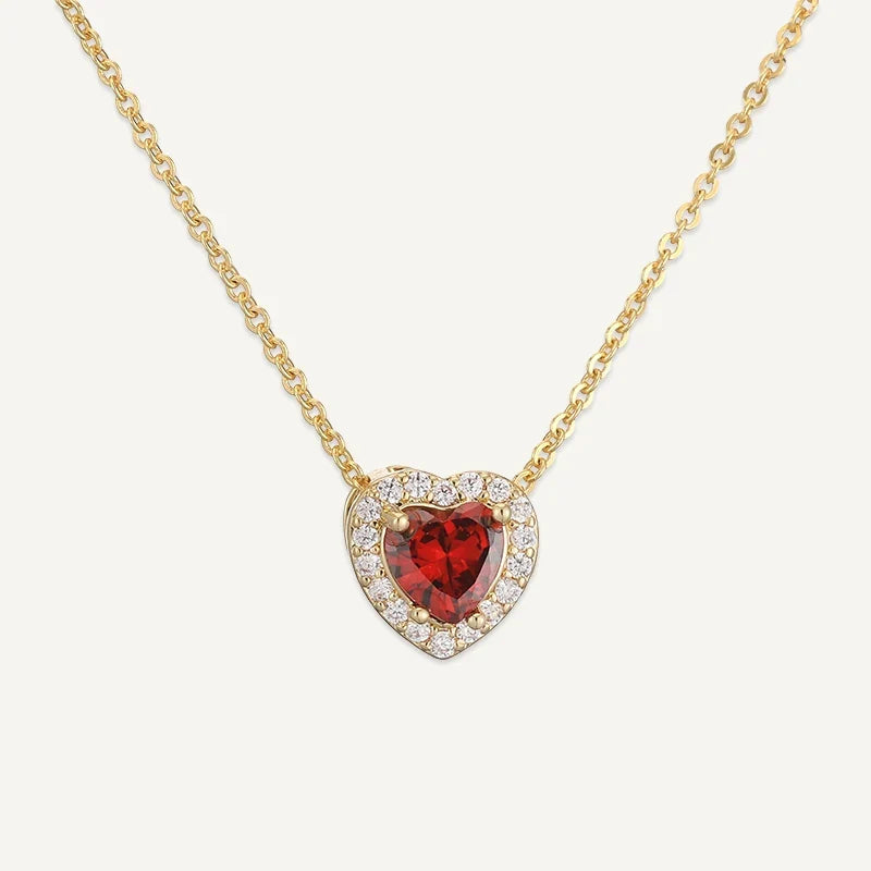 Geburtsstein Kette Herz mit Zirkonia