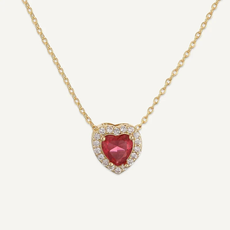 Geburtsstein Kette Herz mit Zirkonia