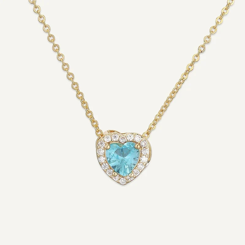 Geburtsstein Kette Herz mit Zirkonia