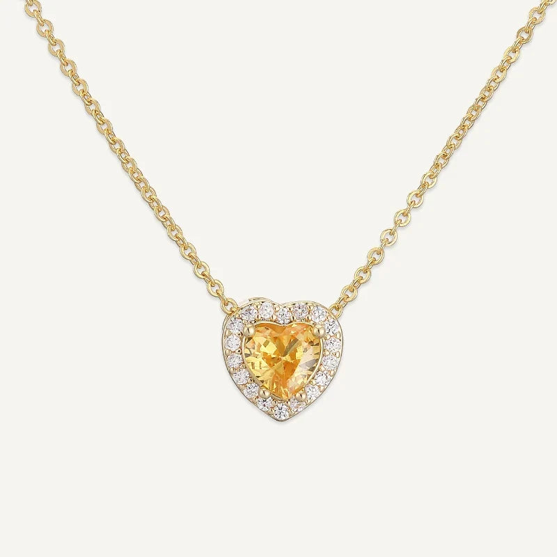 Geburtsstein Kette Herz mit Zirkonia