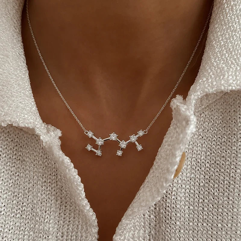 Sternzeichen Kette mit Sternbild und Zirkonia