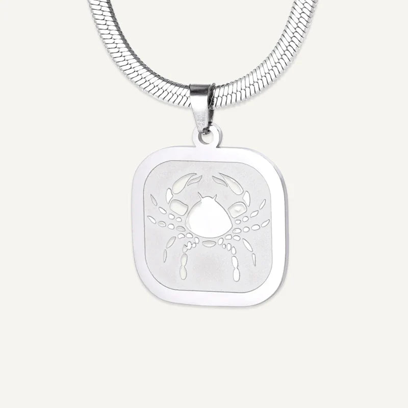 Sternzeichen Kette mit quadratischem Anhänger