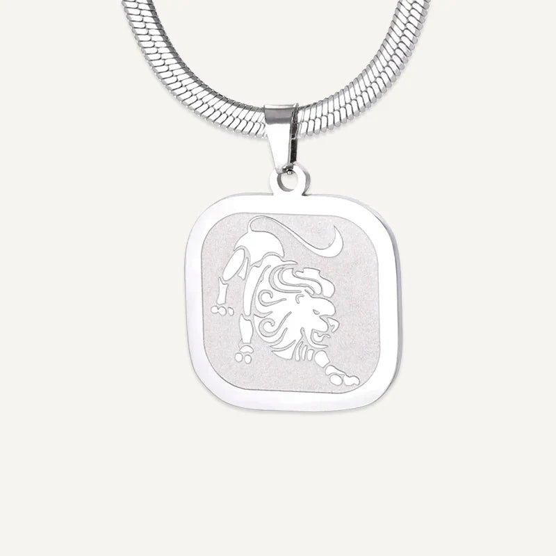 Sternzeichen Kette mit quadratischem Anhänger