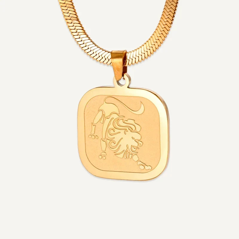 Sternzeichen Kette mit quadratischem Anhänger