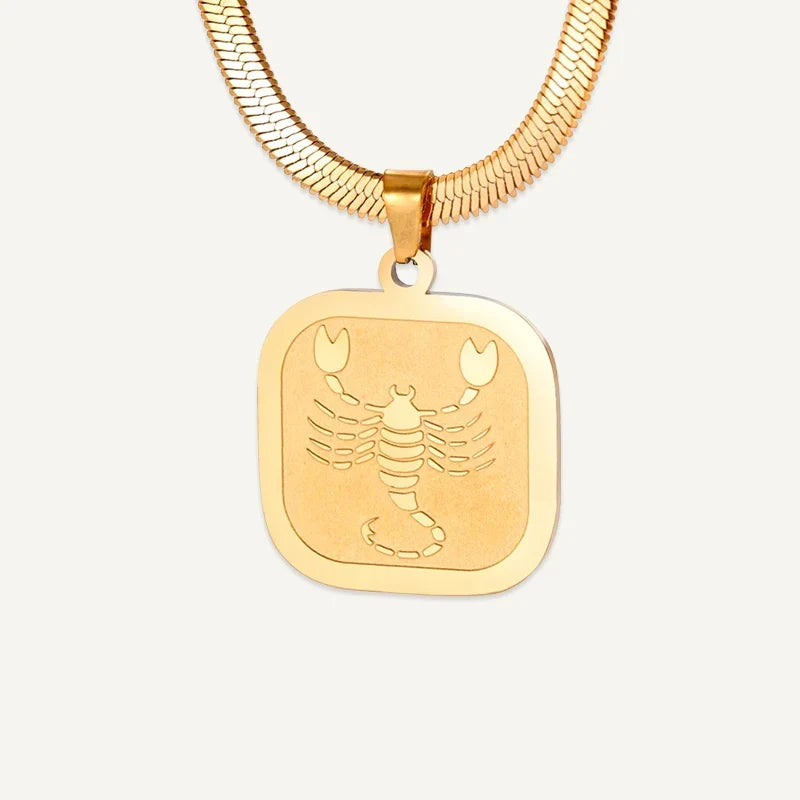 Sternzeichen Kette mit quadratischem Anhänger