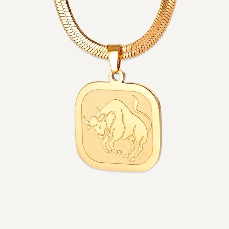 Sternzeichen Kette mit quadratischem Anhänger
